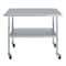 Amgood 24 in. x 48 in. Stainless Steel Table with Wheels AMG WT-2448-WHEELS - alternate 2